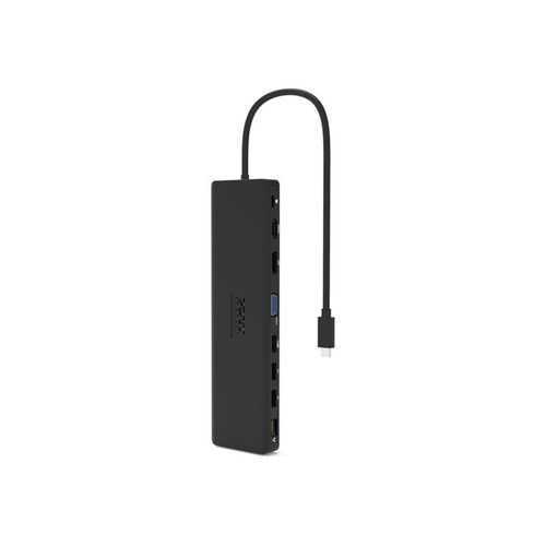 PORT connect TRIPLE SCREEN TRAVEL - Station d'accueil - USB-C 3.1 Gen 2 - DP, HDMI, VGA - 1GbE