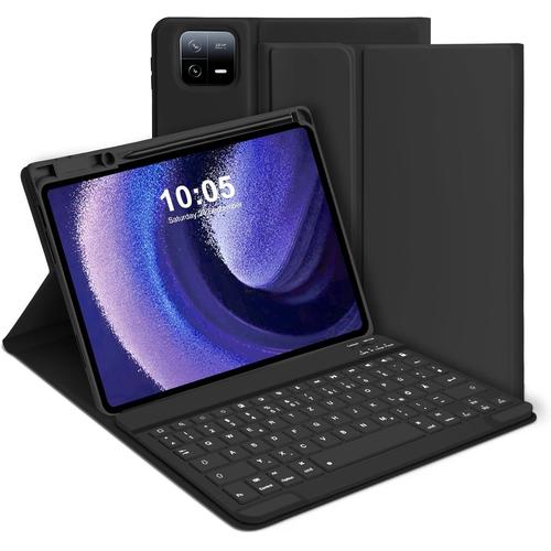 Coque Clavier pour Xiaomi Pad 6/6 Pro 11 Pouces 2023 AZERTY Clavier Bluetooth Magnétique Détachable pour Tablette Xiaomi Pad 6/6 Pro