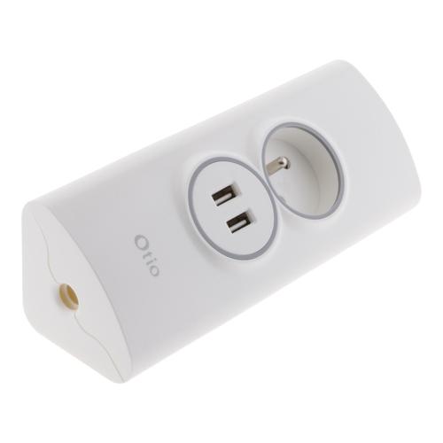 Multiprise d'angle 2P 16A + 2 USB à câbler - Otio