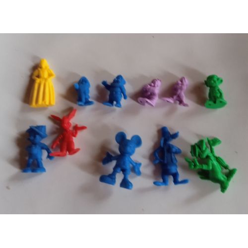 Lot De 11 Figurines Monochromes Publicitaires Ancienne Série Disney