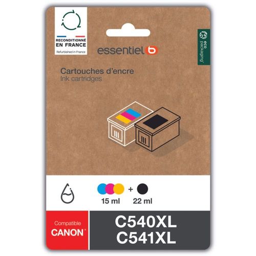 Cartouche d'encre ESSENTIELB C540/C541 XL - Noir + 3 couleurs