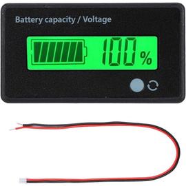 Compteur de batterie DC, moniteur de voltmètre de capacité de la batterie,  indicateur de batterie au plomb, écran LCD DC 12V 24V 36V 48V (lumière  verte)