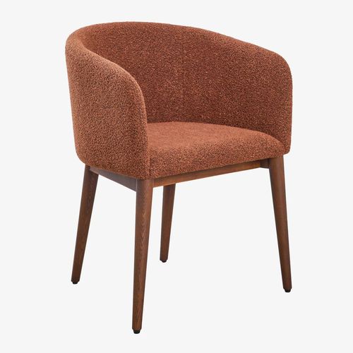 Pack de 2 chaises de salle à manger rembourrées avec accoudoirs Bunia Bois Foncé