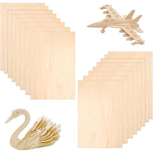 Lot de 30 Contreplaqu¿¿ 1.5 mm, 200 x 100 mm x 1.5 mm Panneau de Contreplaqu¿¿, Planche de Bois Pour Pyrogravure Bricolage Artisanate en Bois Mod¿¿les et Peintures