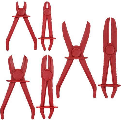 Starvast Lot De 6 Pince Durite Refroidissement, Carburant En Nylon, Collier Durite, Outil Serrage Pour Tuyaux Carburant, Frein, Radiateur(25.5cm, 18.5cm, 15.5cm), Rouge