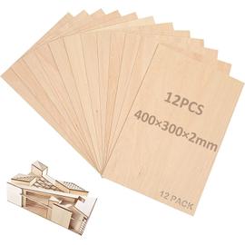 6 Pcs Feuilles de Bois de Balsa, 300 x 200 x 2mm Plaque Contreplaqué,  Planche Balsa Maquette, Bois de Tilleul non Peint, Panneaux Bois Balsa,  pour