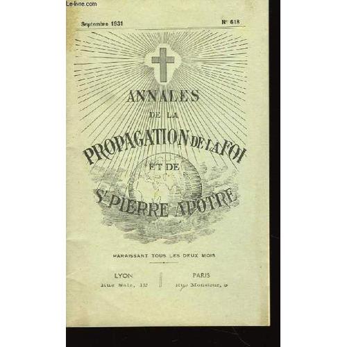 Annales De La Propagation De La Foi Et De St-Pierre Apôtre. N°618