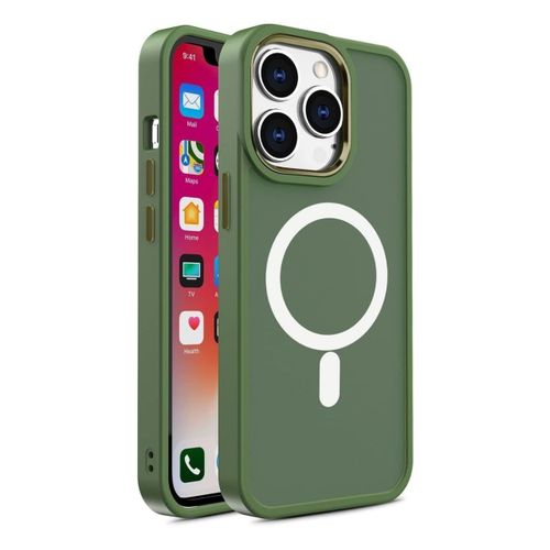 Lemontti Coque Couleur Mat Magsafe Iphone 15 Pro Max Vert