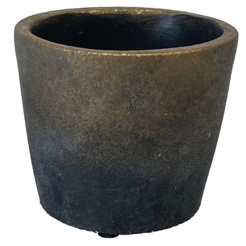 Cache Pot De Fleurs En Ciment Gris Et Or