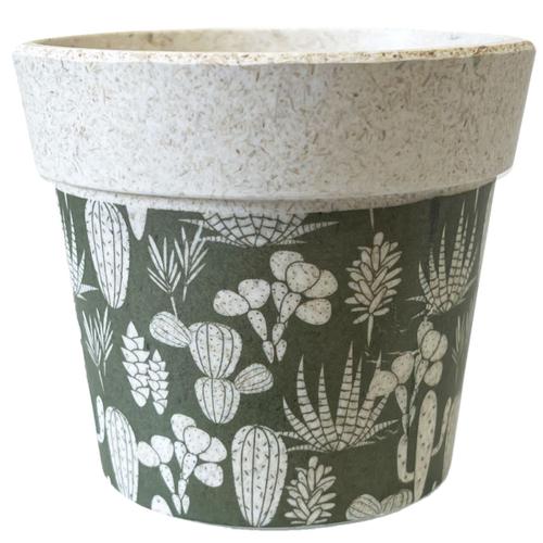 Cache Pot En Bambou Vert Cactus 15.5 Cm