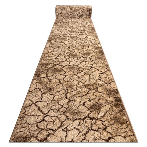 70x100 Cm Tapis De Couloir Karmel Terra Sol Fissuré Noix 70cm