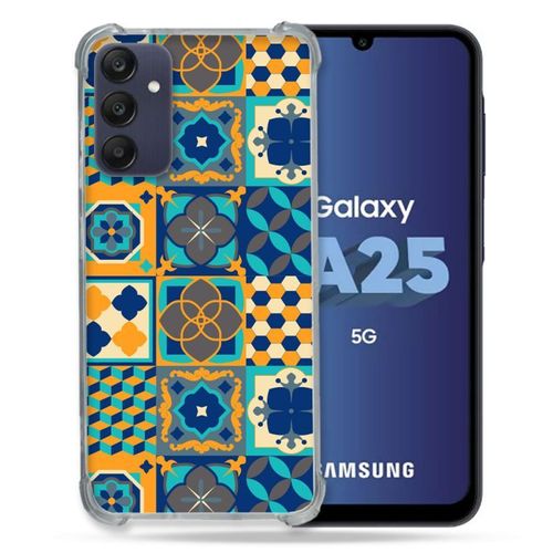 Coque Renforcée Pour Samsung Galaxy A25 5g Texture Carreau Ciment Orange