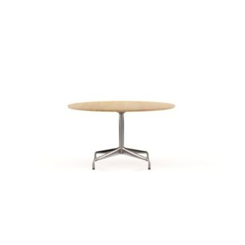 Vitra - Table Dining Eames Segmented Ronde Ø130 Cm - Chêne Massif Nature Huilé - Chrome Brillant - Marron