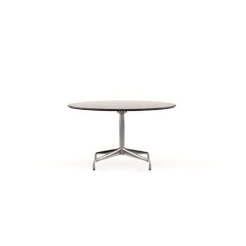 Vitra - Table Dining Eames Segmented Ronde Ø130 Cm - Hpl Blanc, Bord En Plastique Noir (Utilisable À L'extérieur) - Chrome Brillant - Noir