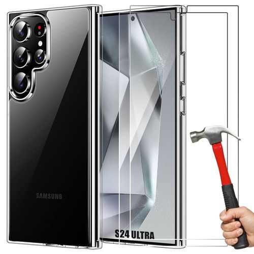 Coque Et 2 Verres Trempés Pour Samsung Galaxy S24 Ultra - Protection Renforcée Antichoc Silicone - E.F.Connection