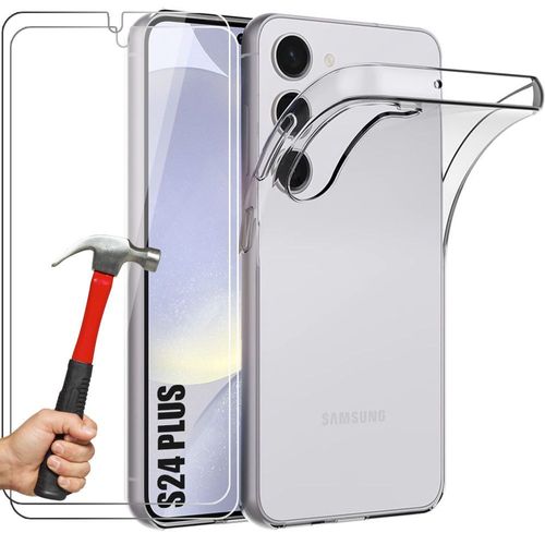 Coque Silicone Pour Samsung Galaxy S24 Plus (S24+) Avec 2 Verres Trempés Protection Transparente - E.F.Connection