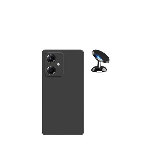 Kit De Voiture Magnétique De Voiture + Cas De Silicone Liquide Phonecare Pour Xiaomi Redmi 13c 5g - Le Noir
