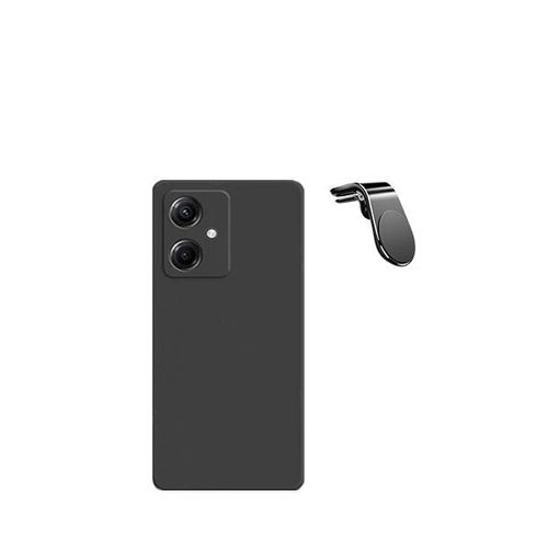 Support Magnetique K Kit Kit Cofféré Voyage + Couverture De Silicone Liquide Phonecare Pour Xiaomi Redmi 13c 5g - Le Noir