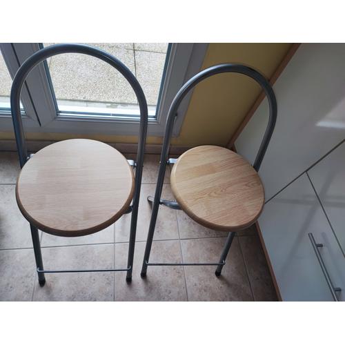 Ensemble Table Avec Rangement Et Deux Chaises Pliantes Hauteur De La Table 88 Longueur 105 Largeur 60