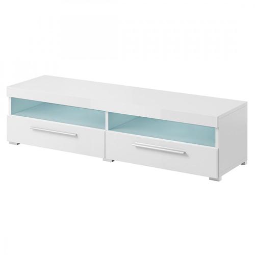 Meuble Tv 140cm Collection Bombay. Couleur Blanc Brillant