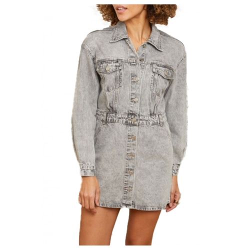Combi Jupe Courte En Jean Gris Femme