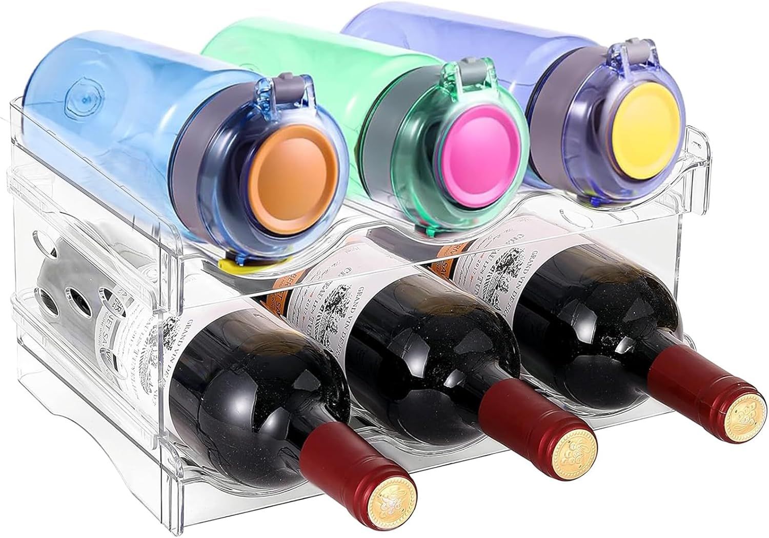 2 Couches Casier Bouteilles Vin Empilable,Organisateur Bouteille Ea...