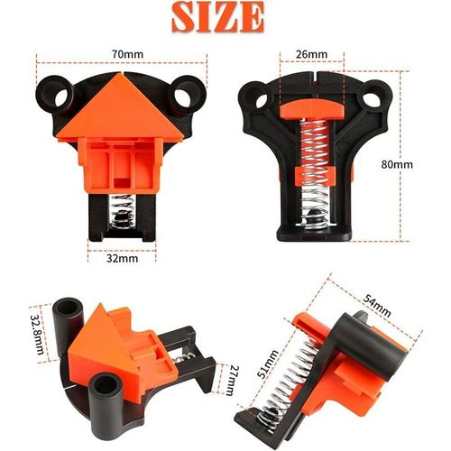 4 Pièces Serre Joint Angle - Pinces D'Angle - Pince à Angle Droit - Replaceable 60 Degrés, 90 Degrés,120 Degrés, Pour le Travail du Bois, le Cadre Photo Bricolage, Outils à Main?