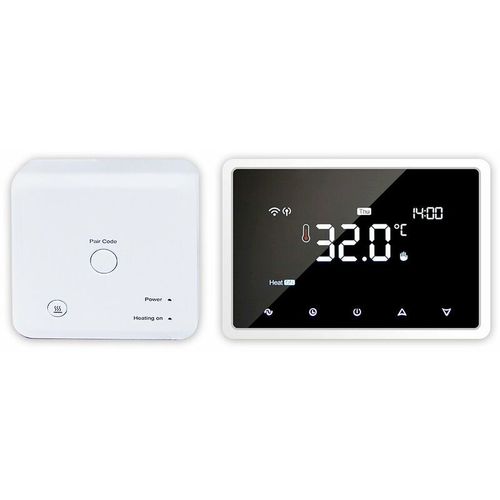 Thermostat intelligent Wi-Fi Thermostat programmable avec récepteur RF Contrôle mural de style APP Commande vocale Compatible avec Alexa Google Assistant Régulateur de température de chauffage de chaudière à gaz