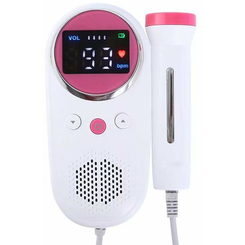 Détecteur De Coeur De Bébé De Doppler Foetal De Ménage Moniteur De Battement De Coeur Foetal De Doppler Aucun Rayonnement Avec L'écran D'affichage À Cristaux Liquides Pour Des Soins De Grossesse