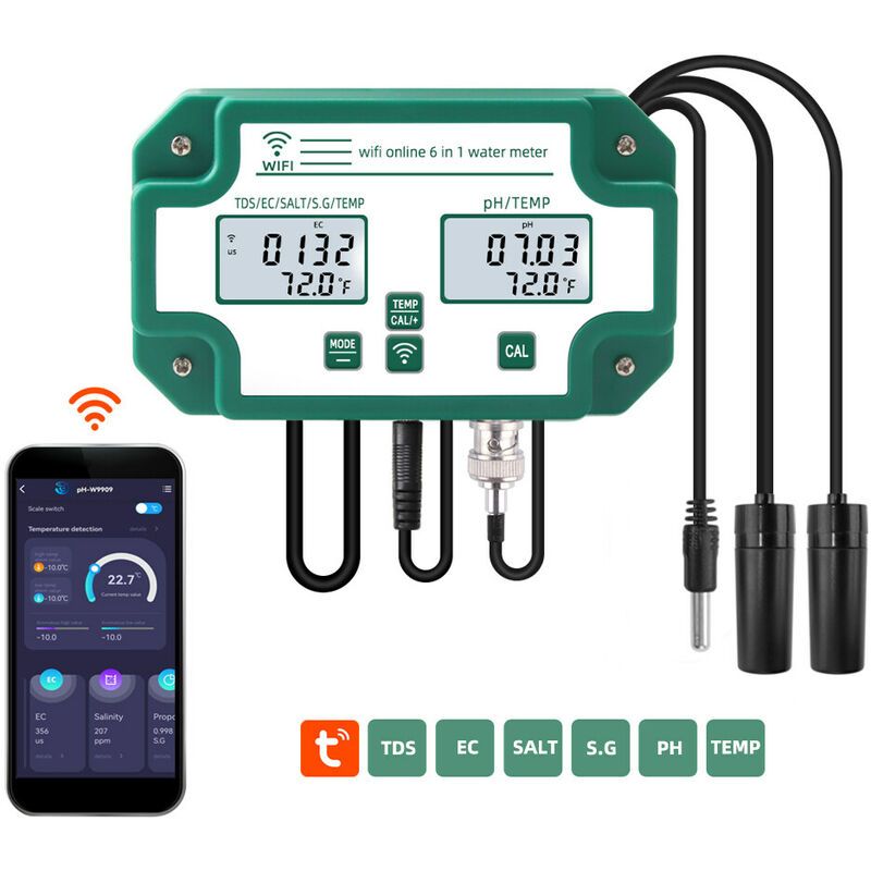 Testeur de qualit de l'eau 6 en 1 Tuya WiFi multi-paramtre... - 2