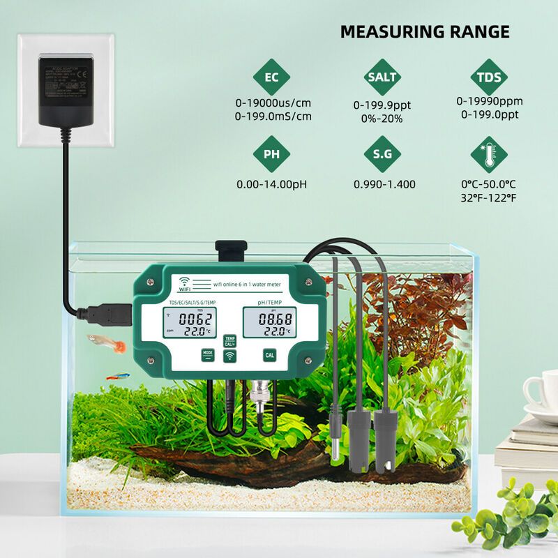 Testeur de qualit de l'eau 6 en 1 Tuya WiFi multi-paramtre... - 4