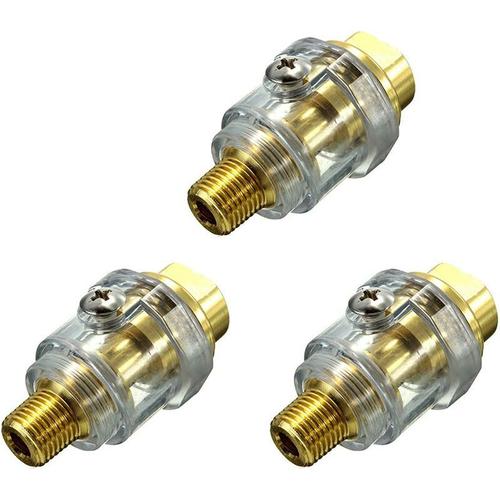 3 Pièces Mini-graisseur, Accessoires pneumatiques, Pneumatique Graisseur, Ligne Graisseur, Lubrificateur de Machine pneumatique, pour Outil pneumatique 1/4 in Mini pour graisseur en Ligne