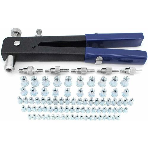 Filetée Rivet Écrou Kit, 86 Pcs Pince à Riveter Kit de Écrou Riveteuse Rivet Nutsert Gun Outil de pince à Rveter Insert Fileté pour filetage M3 M4 M5 M6 M8