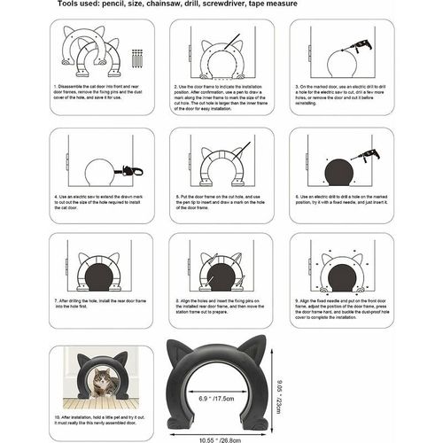 Chatière Pour Porte Intérieure Porte Intérieure Pour Chat Porte Pour Animaux De Compagnie Contrôlable À Double Entrée Et Sortie Chatières Et Portes Manuelles
