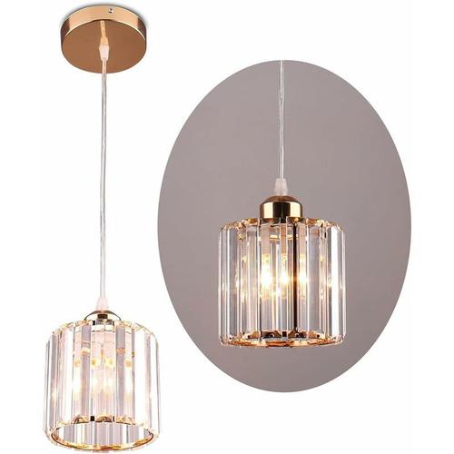 Mini Suspension Lustres En Cristal Éclairage Plafonnier Encastré Pour Salle À Manger Chambre Cuisine Îlot Placard Couloir, E26 (Or)-