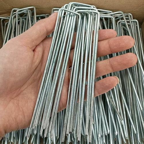 Lot de 80 Paillage pour plante agrafes de paysage de jardin de 15 cm galvanisées piquets de pelouse pour barrière anti-mauvaises herbes,type U très résistant thsinde