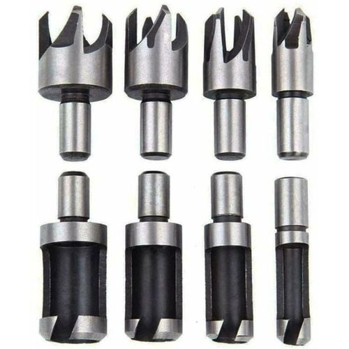 Fraise Bouchonner Bois Lot de 8 Mèche Bouchon Bois Foret Faire Cheville Outil de Coupe pour Faire une Bois Bouchon Cheville Tourillon Goujon Tenon Dowel
