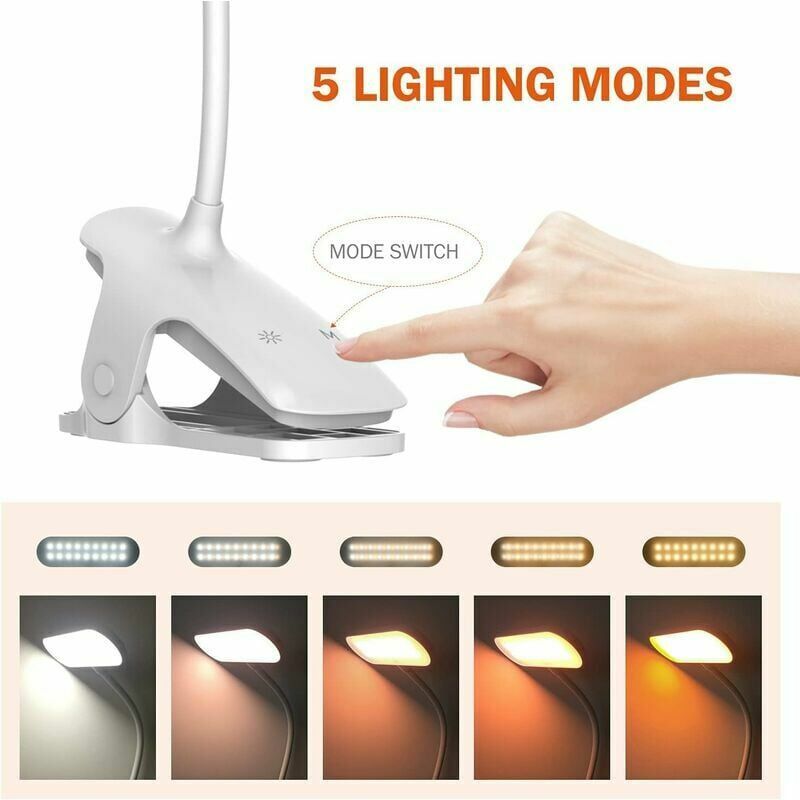 Lampe De Bureau Led Sans Fil Lampe De Chevet Tactile 5 Coule... - 2