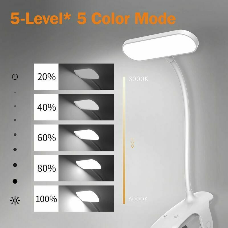 Lampe De Bureau Led Sans Fil Lampe De Chevet Tactile 5 Coule... - 3