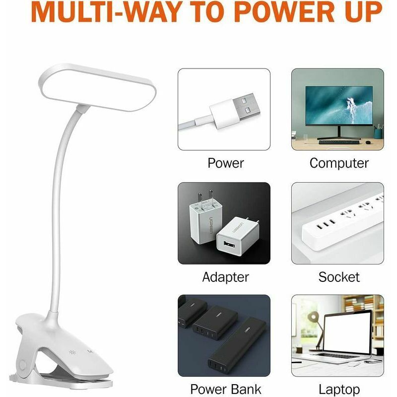 Lampe De Bureau Led Sans Fil Lampe De Chevet Tactile 5 Coule... - 4