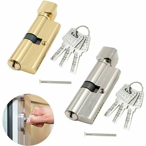 Cylindre 70mm29mm Serrure SéCurité Cylindre Maison Cylindre Serrure Bouton Porte ExtéRieure EntréE Serrure Porte Cylindre Euro Serrure Cylindre Profilé, 2Pcs