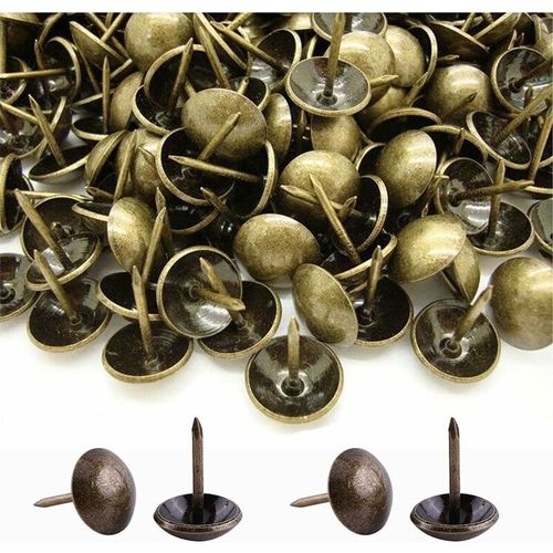 500 Pièces Clous de Tapissier, Robuste 17X11 MM Bronze Clous Tapissier Décoratifs Clou Rétro DIY Clous d'Ameublement pour Meubles Canapés Fauteuils Lits Chaises Vintage Decoratif