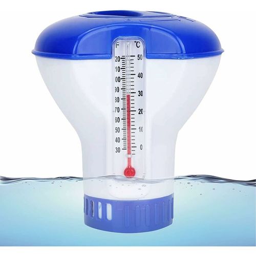 Diffuseur Chlore Piscine avec Thermom&egravetre,Flotteur Piscine Chlore,Diffuseur Piscine Chlore Flottant,Distributeur Chlore Piscine,Distributeur de Produits Chimiques pour Piscine, &Eacutetang (TM2)