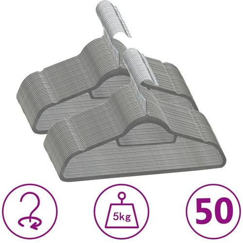 Cintres antidérapants 50 pcs Gris Velours