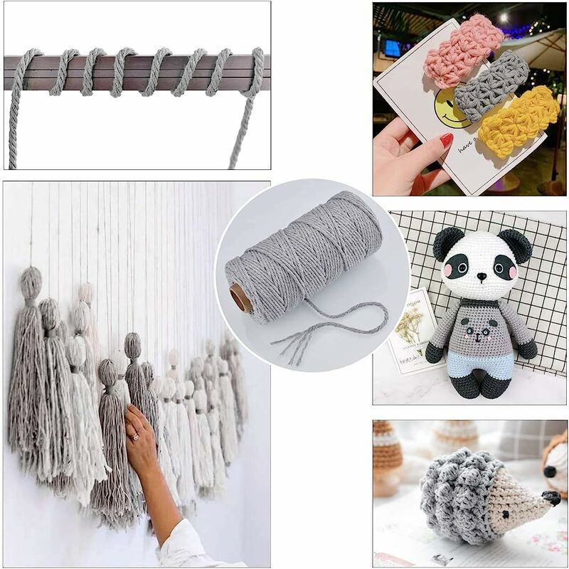 Fil Macrame Coton 3mm x 200m Macrame Corde Cordon a Macrame ... - 4