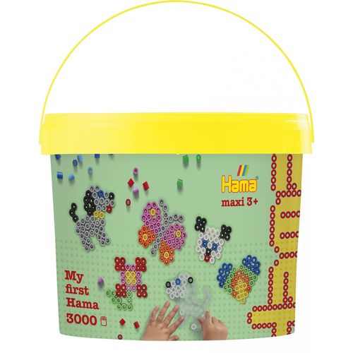 Hama Maxi Baril De 3000 Perles Multicolores+Plqs