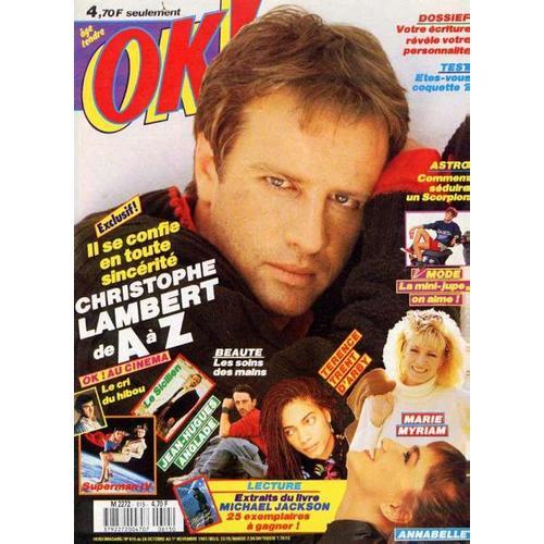 Ok Age Tendre  N° 615 : Christophe Lambert - Jean-Hugues Anglade - Terence Trent D'arby - Marie Myriam - Annabelle