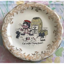 Assiette A Dessert Humoristique Décors Chat Et Souris Par Barberousse