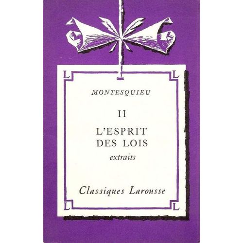 L'esprit Des Lois (Extrait) T .2