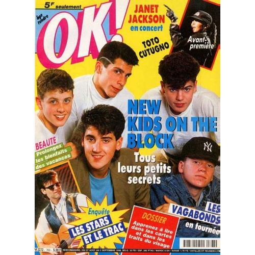 Ok Age Tendre  N° 763 : New Kids On The Block Tous Leurs Petits Secrets- Les Stars Et Le Trac- Les Vagabond En Tournee-Janet Jackson En Concert